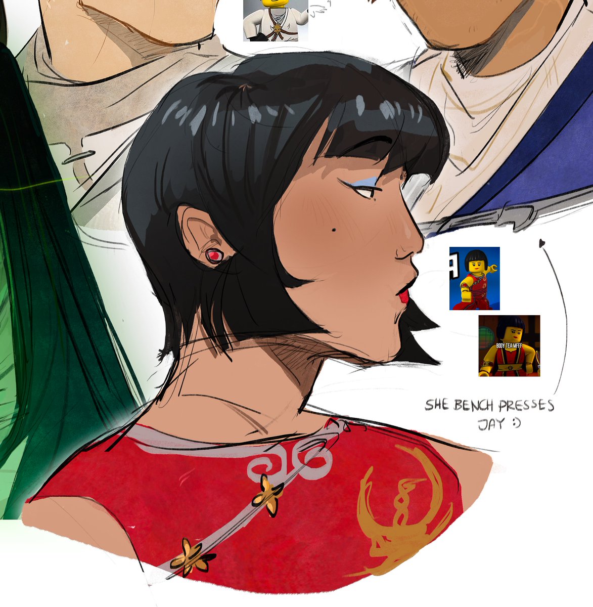 Bagandzi's tweet image. Nya💖🌊 
I love her both as Samurai X and the elemental master of water, her development has been really cool! She lowkey carries with Zane a lot too like they are my power duo. Also her and Jay are so so adorable I love em,.,