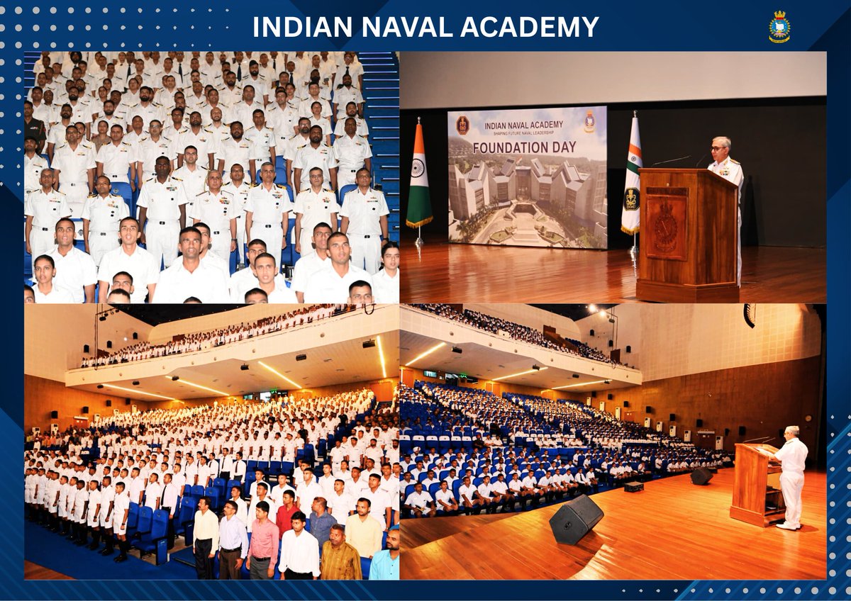 IN_NavalAcademy's tweet photo. #ShapingFutureNavalLeadership ⚓
Celebrating 17 years of #INA - an enduring symbol of discipline, professionalism and dedication to the nation 🇮🇳

Where character is strengthened, courage is cultivated, and service before self is ingrained in every cadet. Proudly nurturing officers ready to lead with honour across the world’s oceans.

Forging leaders. Upholding traditions. Shaping the future.

@indiannavy
@IndiannavyMedia
@IN_HQSNC
@IN_WNC
@IN_HQENC

#INAFoundationDay #17YearsOfExcellence #IndianNavy #PrideOfTheNation