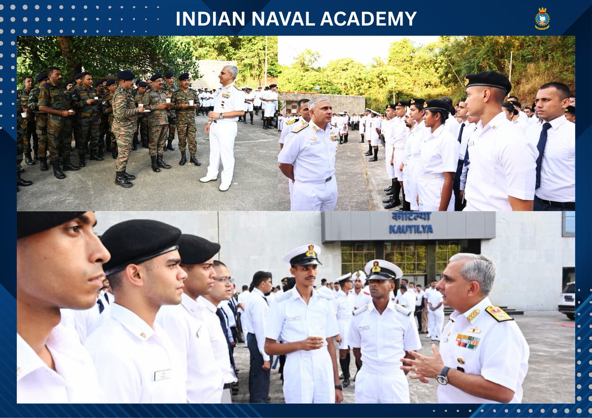 IN_NavalAcademy's tweet photo. #ShapingFutureNavalLeadership ⚓
Celebrating 17 years of #INA - an enduring symbol of discipline, professionalism and dedication to the nation 🇮🇳

Where character is strengthened, courage is cultivated, and service before self is ingrained in every cadet. Proudly nurturing officers ready to lead with honour across the world’s oceans.

Forging leaders. Upholding traditions. Shaping the future.

@indiannavy
@IndiannavyMedia
@IN_HQSNC
@IN_WNC
@IN_HQENC

#INAFoundationDay #17YearsOfExcellence #IndianNavy #PrideOfTheNation