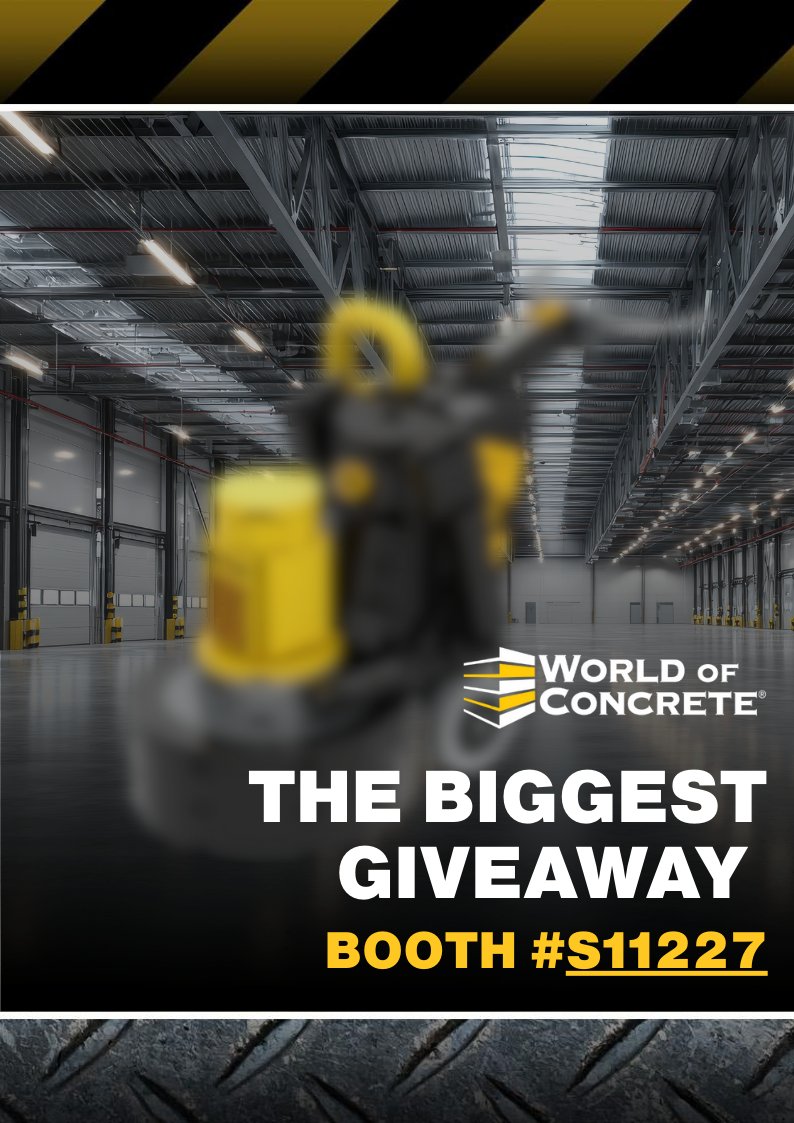 The biggest giveaway in World of Concrete history.  We’re getting ready to redefine concrete prep &amp; polishing. Come see us at Booth #S11227!

#worldofconcrete2026 #woc #worldofconcrete #polishedconcrete #concretegrinder