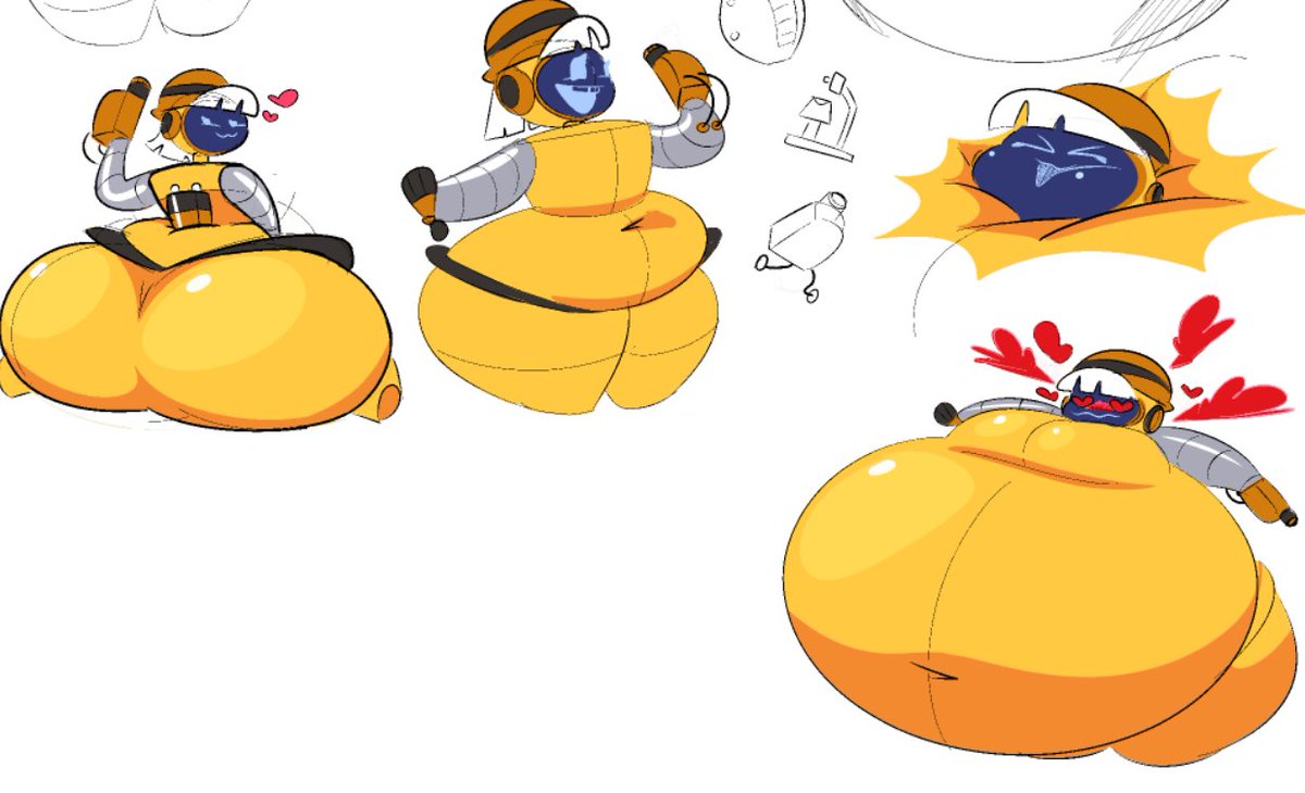 Made these a while back And got reminded of her again today
She's a cleaning robot with a vacuum for her arm (It makes her blow up and get all round)