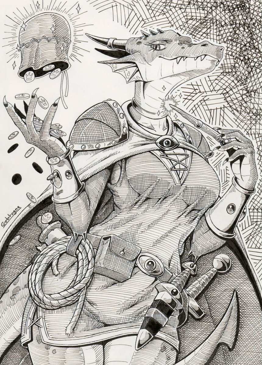 ExpiredGoblogna's tweet image. Drew a Dragonborn (Drako-kin on my setting) Wizard/Thief