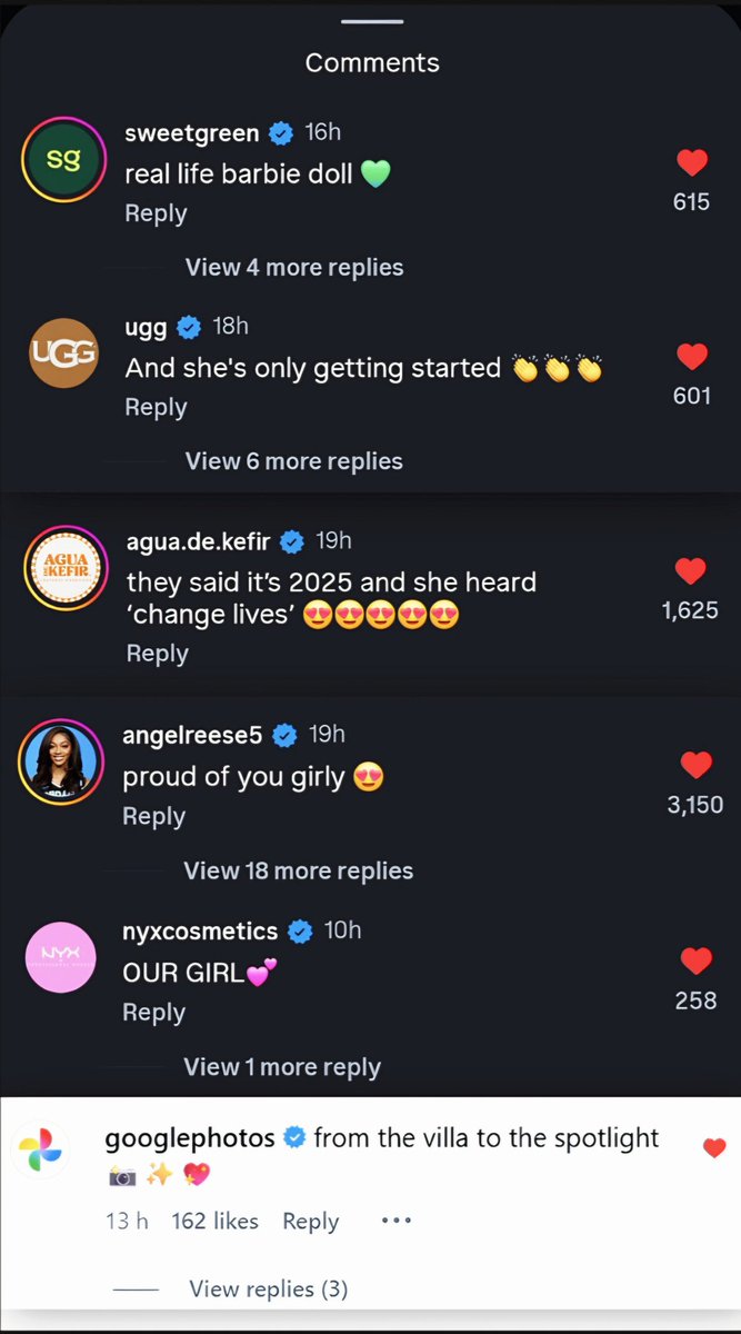 Hariinuwa's tweet image. The brands in Olandria's insta post. 💖💖 

Quality AND Quantity🤭