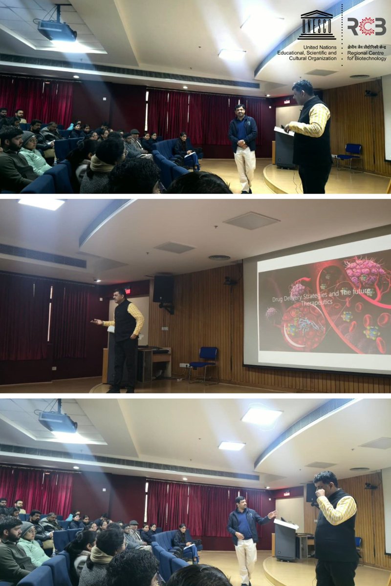 Continuing the momentum on Day 2🧬👥
Hands-on Training Workshop on Gene Editing in Plants featured a fascinating talk on 'Drug Delivery Strategies and Future Therapeutics' by Dr Avinash Bajaj.
<a href="/BricDbt/">BRIC DBT</a> <a href="/DBTIndia/">Department of Biotechnology</a> <a href="/ArvindK_Sahu/">Arvind K. Sahu</a> <a href="/Shivani38107628/">Shivani Vashist</a> <a href="/ramu_tiger123/">Ramu</a>
