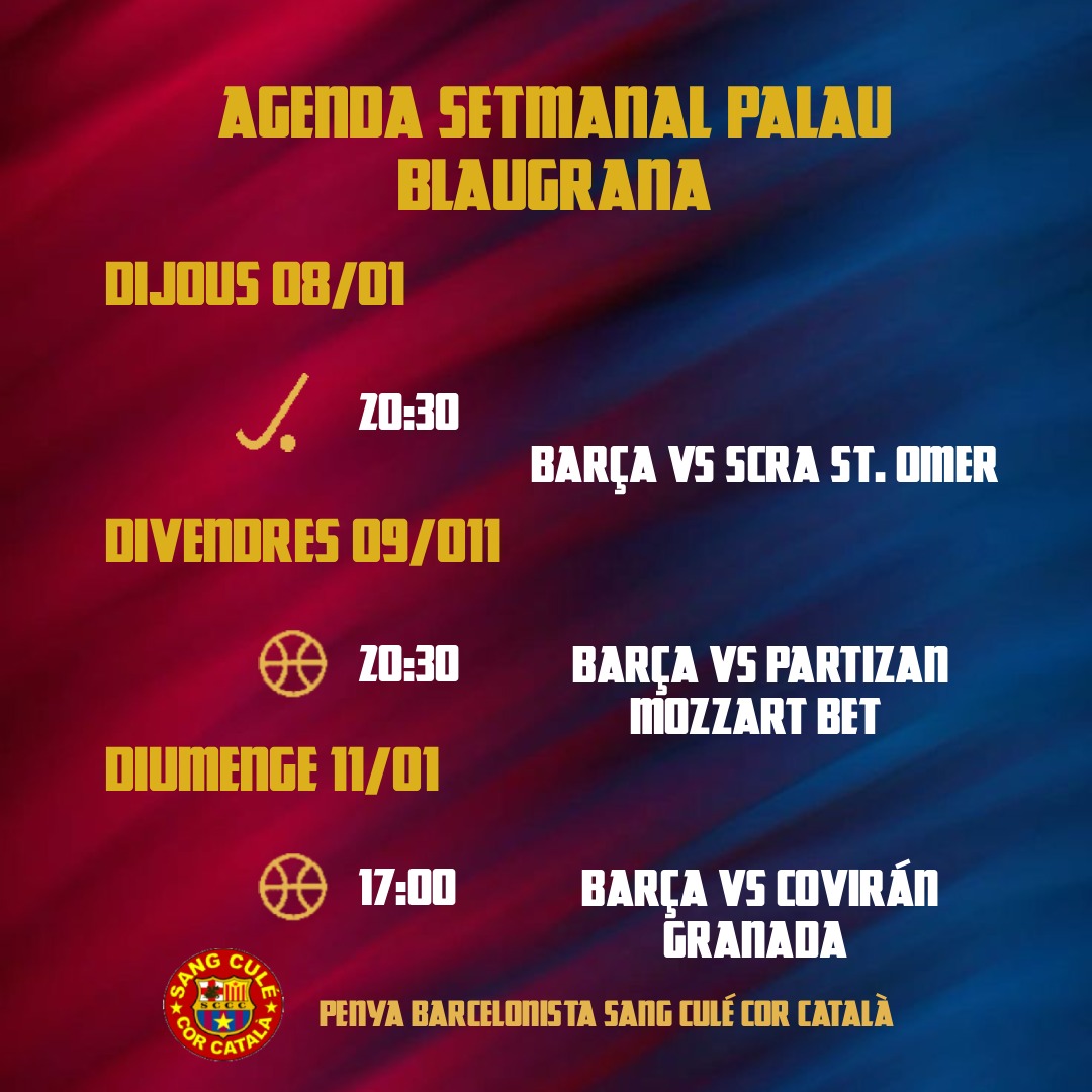 sangculeoficial's tweet image. Cap de setmana intens al costat del @FCBhoquei i @FCBbasket 🔥
Som-hi BARÇA! 💙♥️
#PalauBlaugrana #seccionsFCB #hoquei #basquet #undiadepartit