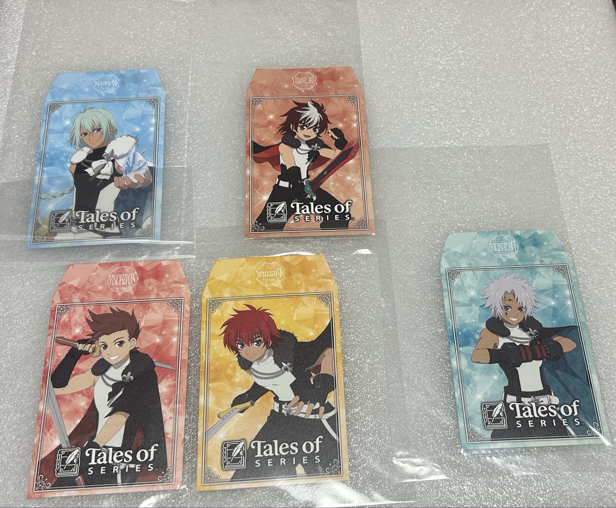 yula_v's tweet image. 【譲渡募集】テイルズ　ヴァイスシュヴァルツ　ぽち袋 のお譲り先を探しております。

《求》500円（＋送料）
《譲》リッド、ロイド、セネル 、ヴェイグ 、カイウス

都内手渡しか郵送にて。