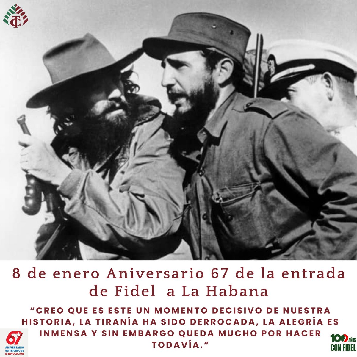 #CaravanaDeLaVictoria
#100AñosConFidel
#Tabacuba