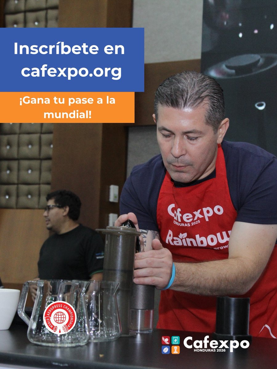 ¡Atención, coffee lovers! 📣☕

Tiene una cita en CAFEXPO 2026 con nuestra esperada competencia de AeroPress.

➡️ Inscribite en la página web oficial cafexpo.org