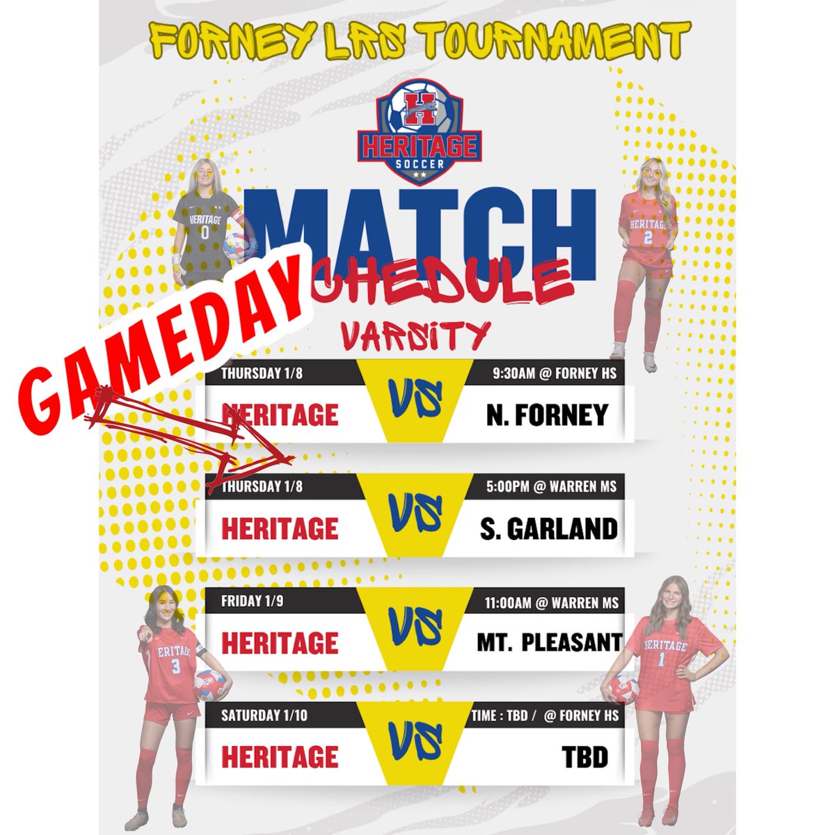 Jagsoccergirls's tweet image. GAMEDAY!!
❤️⚽️💙
#TOUGHJAGS
#AllGasNoBreak
@MidloHeritage @MISD_Athletics @50_50Pod @TXHSSOC