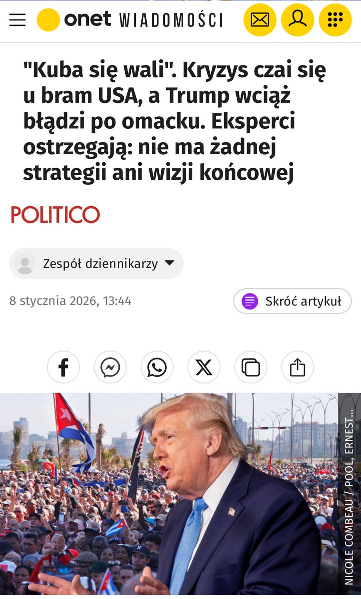 Z serii dwuznaczne nagłówki. Skoro Kuba się wali to Trump powinien być ostrożny błądząc po omacku.