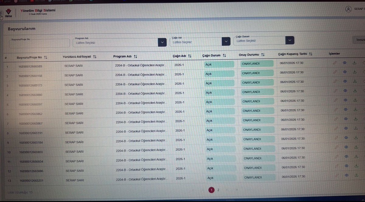 Alpaslan İmam Hatip Ortaokulu ☺️  15 proje başvurusuyla  2204 B kategorisinde bizde varız dedi…