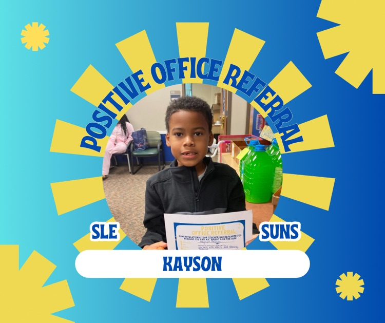 SLESuns's tweet photo. We have some Positive Office referrals to celebrate! Way to SHINE, Suns! #SLE #SLESuns #Readytogrow https://t.co/Tt2vfm26No