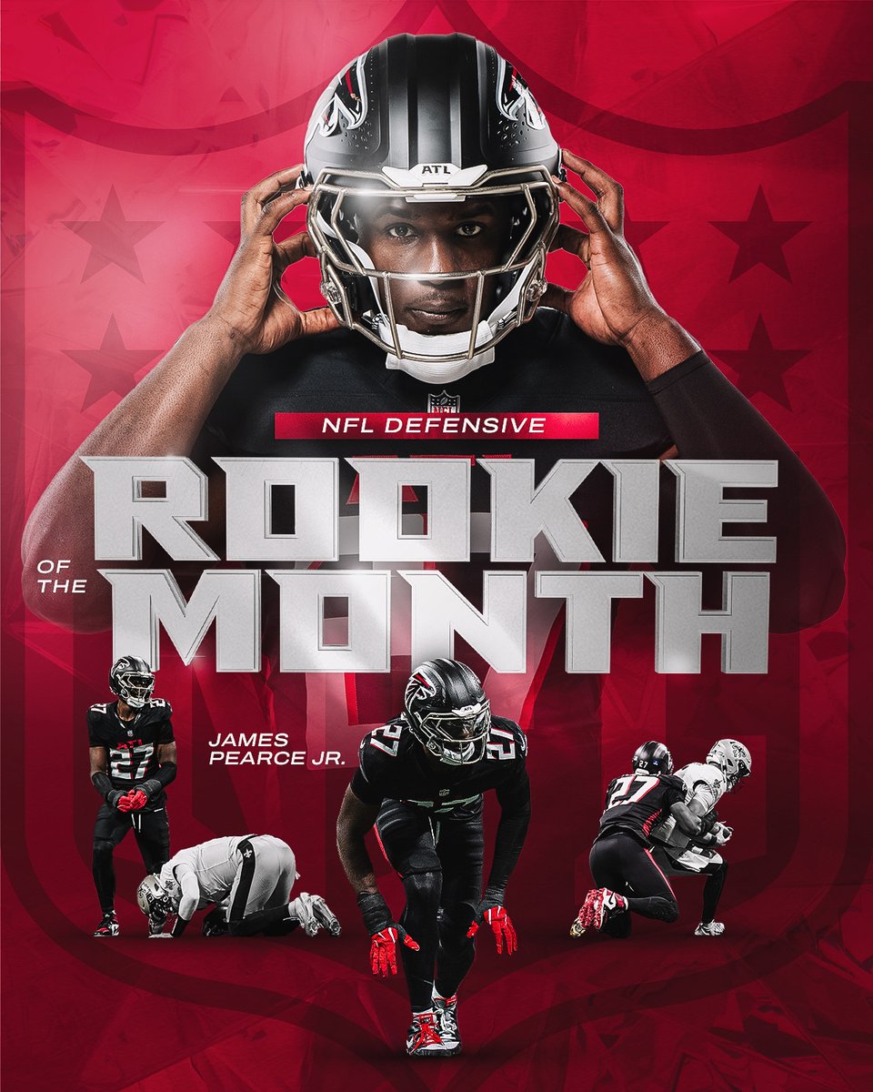 5.5 sacks
5 games
Your @NFL Defensive Rookie of the Month, @JamesPearceJr10 😤