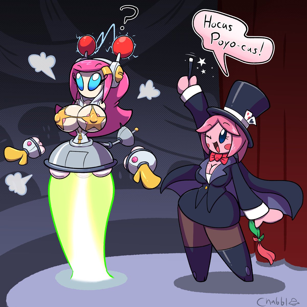 Kirby using her magic copy ability to let Susie try out the rare