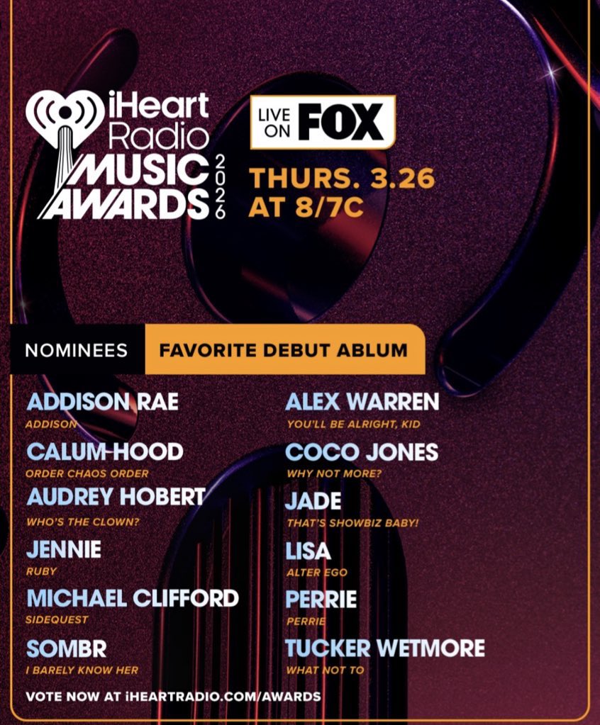 Calum and Michael have BOTH been nominated for Favorite Debut Album at the iHeart Radio Music Awards!!!

So proud of our guys 🥹 OCO and Sidequest deserve all the love and accolades 🫶