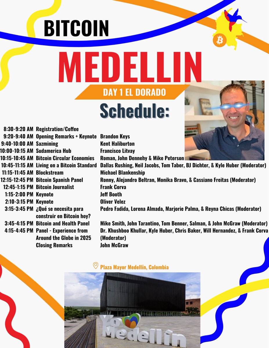 We are excited to announce that the official schedule for Bitcoin Medellin  is now available! Check out when your favorite speaker will be on stage and  get your tickets to see them