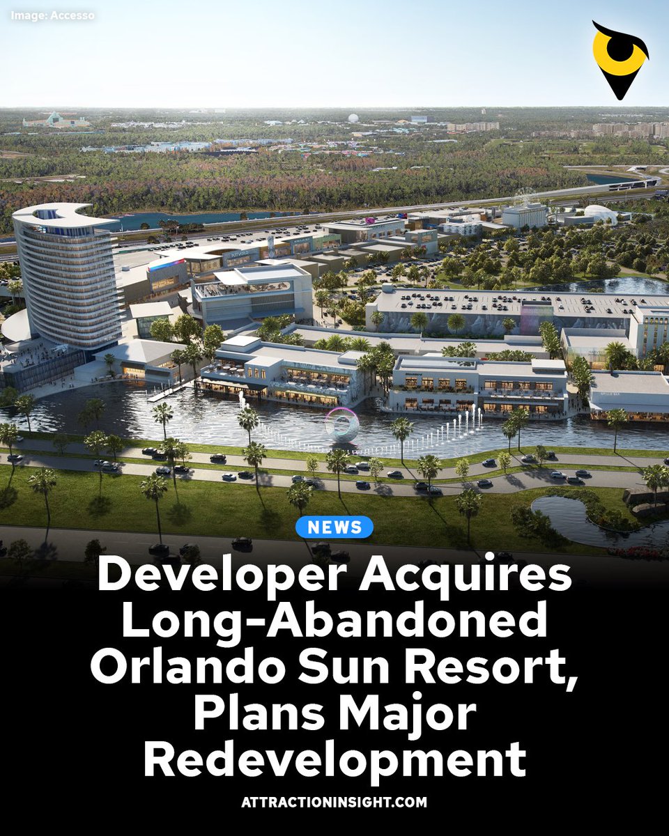 AttractInsight's tweet image. Demolition is set to begin soon on the long-abandoned Orlando Sun Resort near Walt Disney World, clearing the way for a $1 billion mixed-use redevelopment featuring shopping, dining, entertainment venues, hotels, and more.

FULL DETAILS: attractioninsight.com/news/developer…