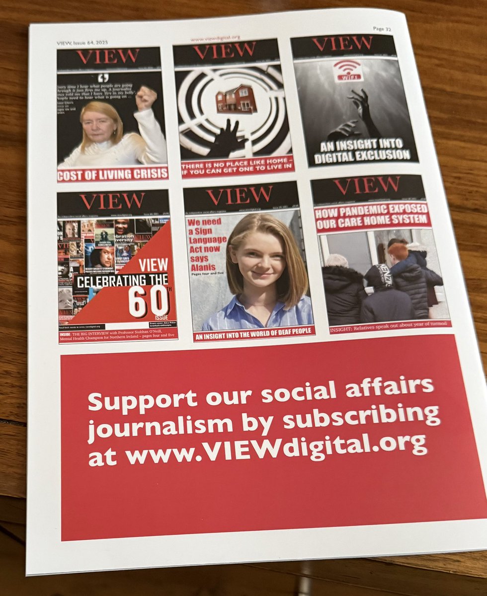 BrianPelan's tweet photo. It’s really great to get the print version of the latest issue of VIEW magazine. It will have a public launch at the end of this month - details to follow shortly - @UNISONNI @maryohara1 @Tommy___Greene @BDTUC @photolinepic @NUJofficial @NUJ_LFB @VIEWdigital https://t.co/VkbyZmePIp