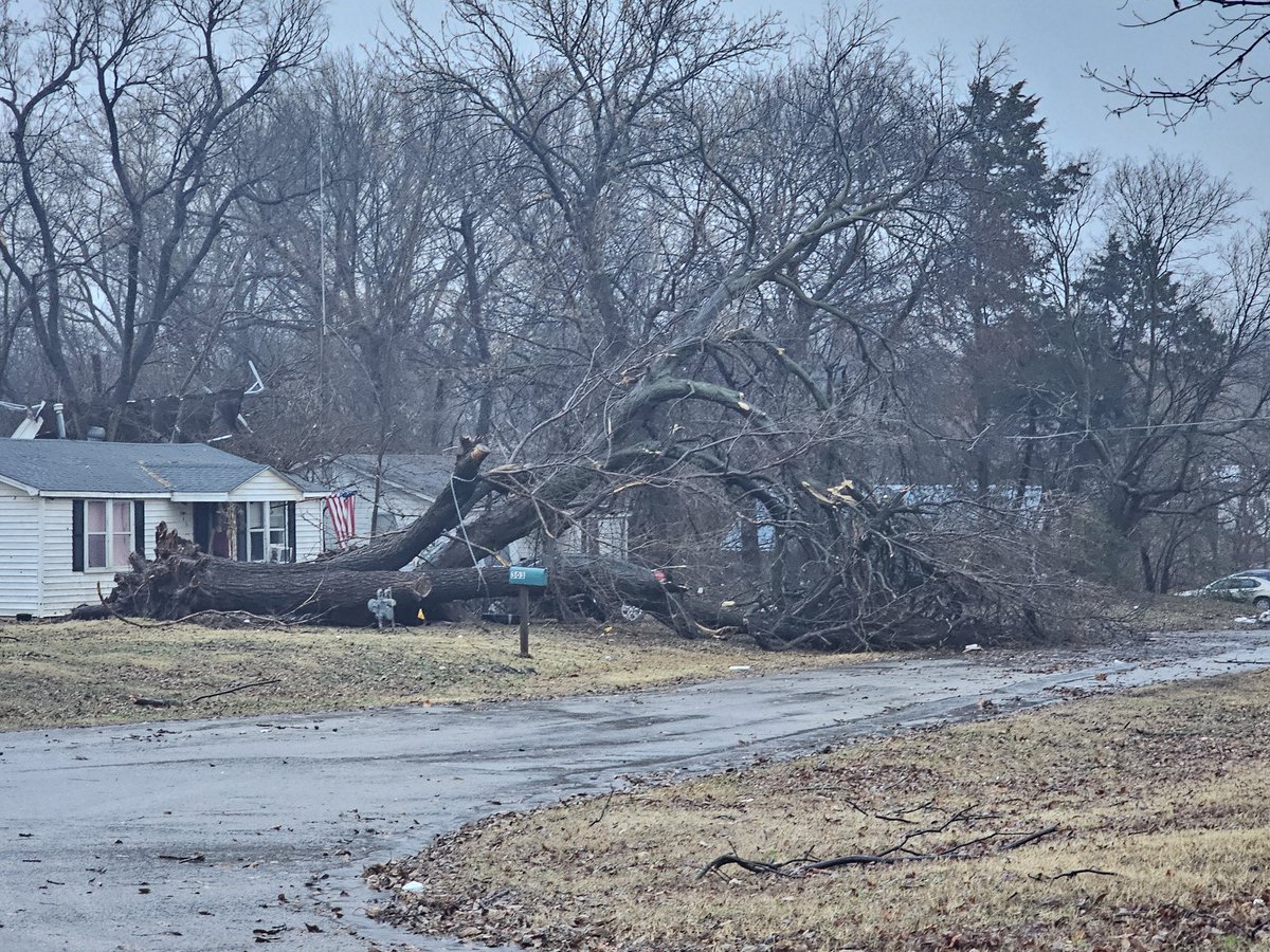 hunterhurleywx's tweet image. Some other (mainly tree) damage around Purcell. I've officially experienced my first QLCS tornadoes living in Oklahoma. 😅 #okwx