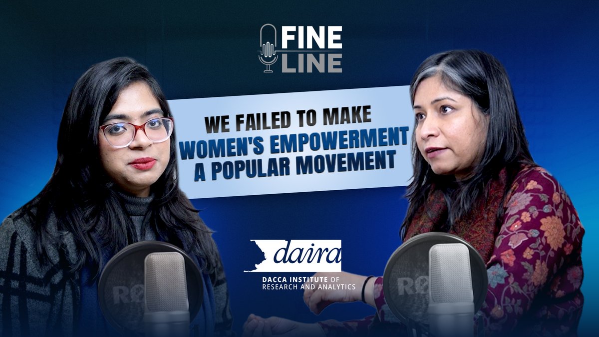 🎙️ Featuring Dr. Sohela Nazneen (IDS) on #FineLine! We discuss women’s empowerment, political inclusion, development policy &amp; gendered power in Bangladesh—why narrow empowerment falls short.

🔗 youtu.be/PRFcIqJBlhA

#GenderStudies #FeministPolitics #Bangladesh #daira