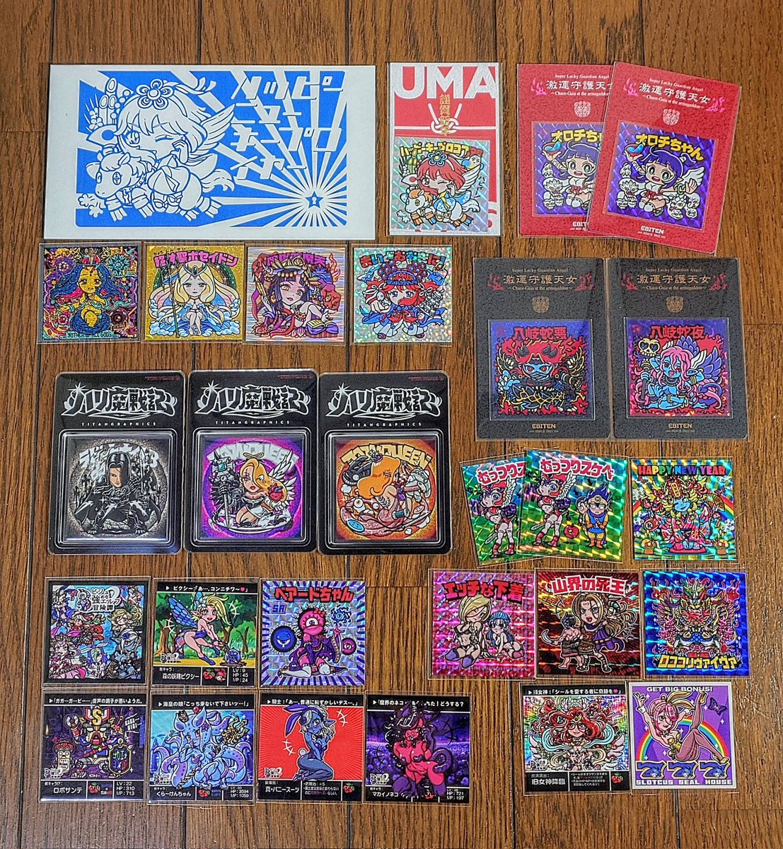 自作シール　4弾　赤　青　セット　クエスタダイスケ 自作シール4弾赤青セットクエスタダイスケ