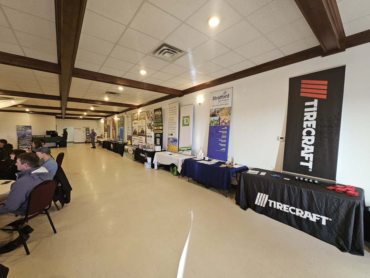 YourAgTireGuy's tweet image. Great to represent @Tirecraft at the Elgin @OntarioSoilCrop AGM. Full room of attendees and sponsors, great conversations, and always a great meal. Proud to support the #ontag community. 🚜🌾

#AgTwitter #ProgressiveFarming #AgCommunity #FarmEquipment #AgEvents #illgetyourolling