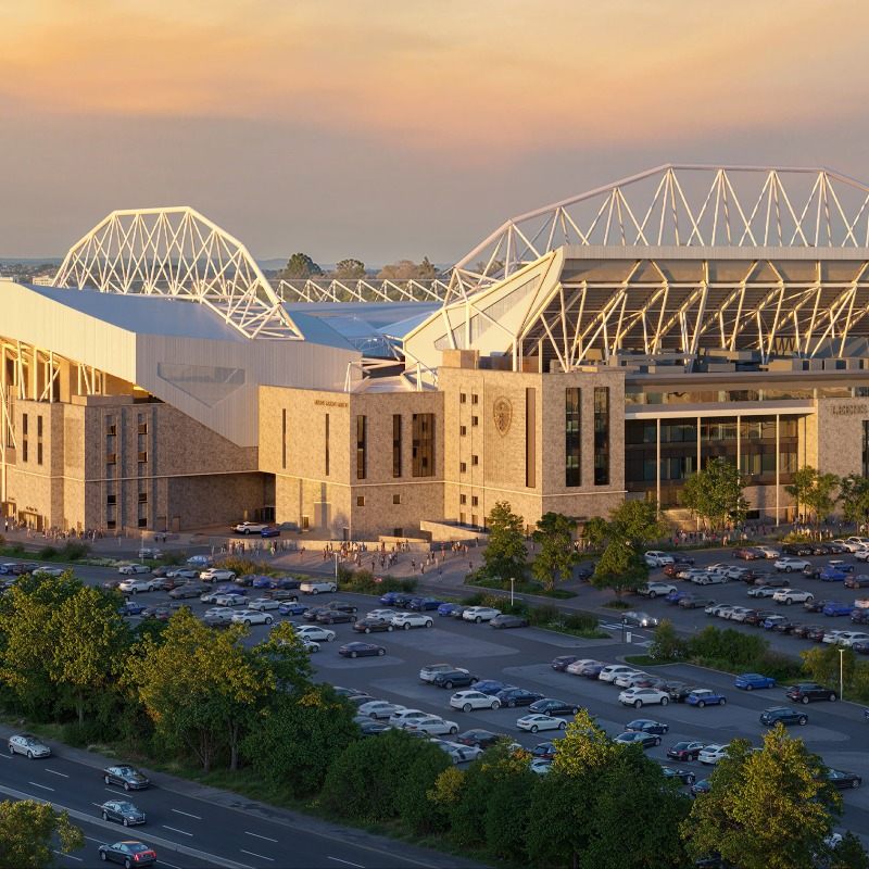 LUFC's tweet photo. 🏟️ Leeds United Football Club can today confirm that planning permission has been granted for the long-awaited expansion of Elland Road Stadium, a historic milestone for the club, its supporters and the city of Leeds