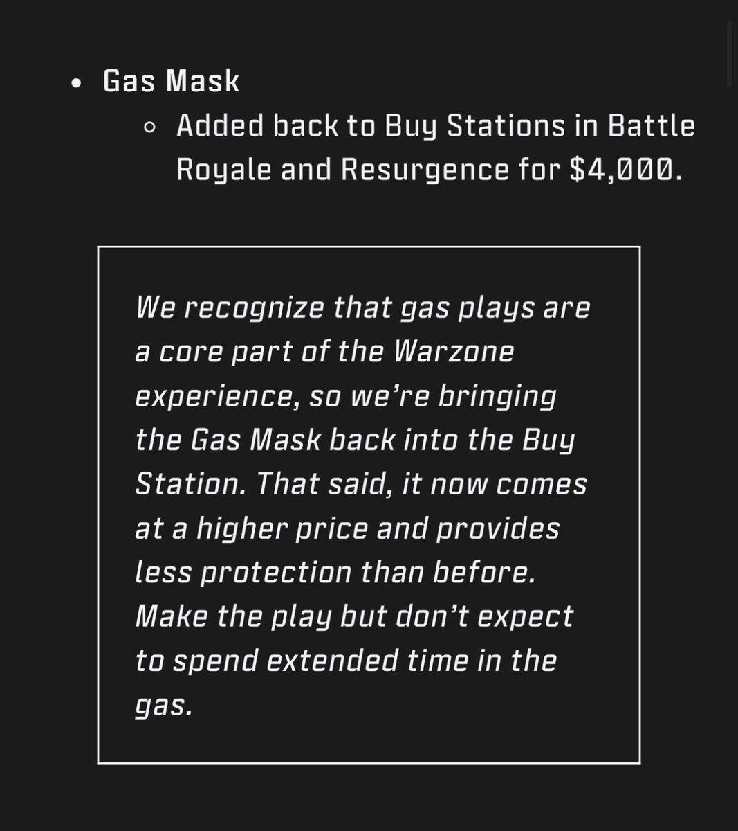 DropZoneIntel's tweet image. Gas Masks have returned in Buy Stations in Battle Royale and Resurgence