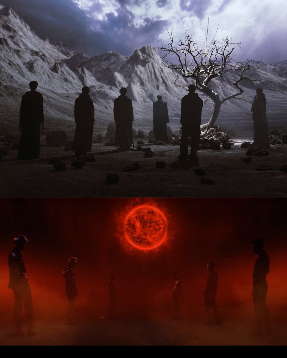 Blue has always represented EXO &amp; red has always represented X-EXO or red-force....

-EXO looking at the sky in REVERXE teaser
-XEXO looking at the sun in EXODEUX teaser
#exo #엑소