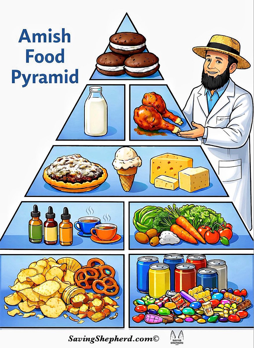 SavingShepherd's tweet image. 🚨 AFDA OFFICIAL STATEMENT 🚨
(Amish Food &amp;amp; Dairy Authority)

After reviewing yesterday’s new FDA dietary recommendations, the AFDA convened an emergency meeting &amp;amp; concluded…

Eat hearty. Work hard. Laugh often.
SavingShepherd.com 
🤗
#SavingShepherd #Amish #foodpyramid