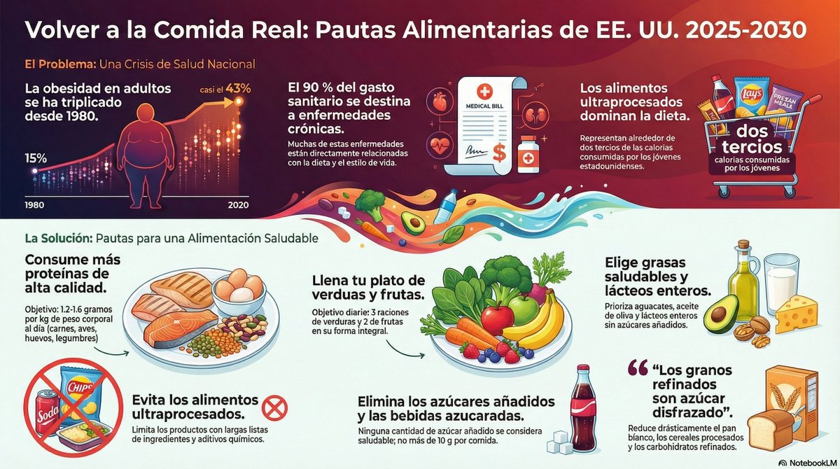 endocrinorosero's tweet image. "Come comida Real"

10 años de mi vida académica dedicados a esto  🤩

Aguantando improperios de nutris y médicos que posaban de expertos 🤫

Es el reconocimiento oficial de que nos equivocamos por décadas.

EE. UU. admite lo obvio en sus nuevas guías 2025–2030:

Desde que se…