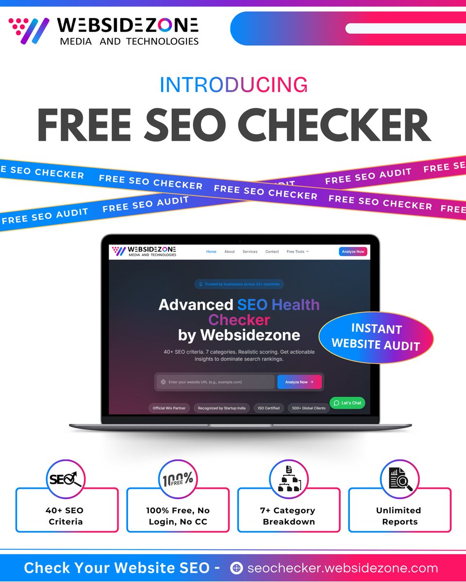 websidezone's tweet photo. Introducing our Free SEO Checker. 🆕 

A simple way to understand your website’s real SEO health. Just enter your website URL and get advanced SEO insights instantly.

No login. No credit card. Completely free.

Visit: https://t.co/gXTaVrnGim 
#seo #freeseocheker #freeseoaudit https://t.co/mOR4l8U3iH
