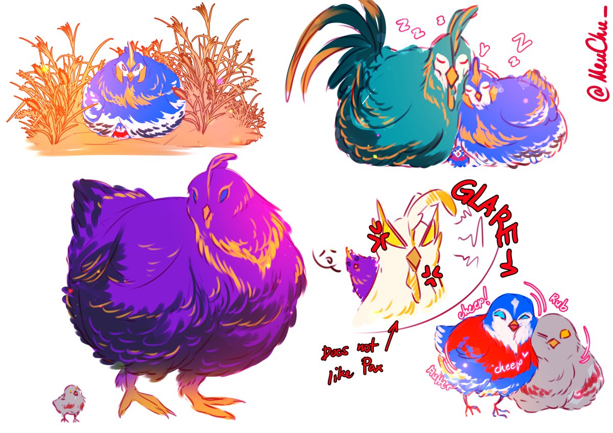MeuChu_'s tweet photo. Warm-up before I draw cmss

A friend and I talked about how they'd be like as chickens 🐓🐥 The thought keeps circling inside my head 

#Opmeg #Paxd #Zetasen #Primatronus https://t.co/1QgbURubZg