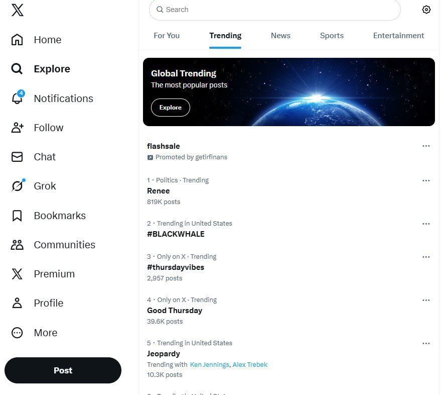 Blaaackguy's tweet image. The Black Whale is Trending on Twitter.

We are trending globally.
