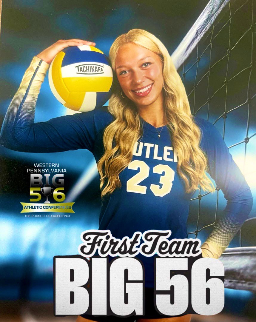 Raina_Lew23's tweet photo. 🔹🔹  First Team Big 56  🔹🔹
Outside Hitter from Butler HS
Thank you @Big56Conference for a wonderful event recognizing student athletes.

#volleyball #wpial #big56 #outsidehitter #piaa #femaleathlete #butler #awards https://t.co/LWWxa935k8
