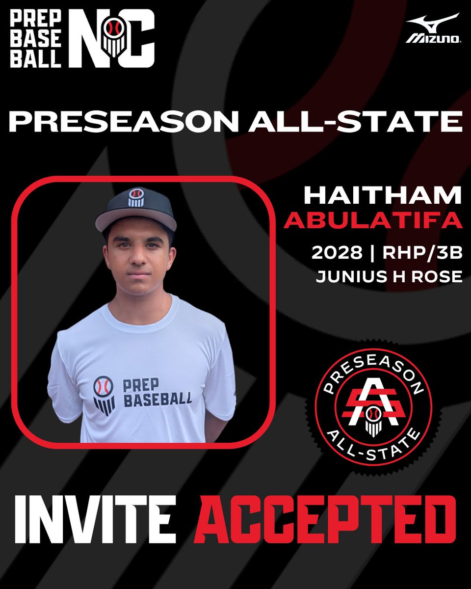 PrepBaseballNC's tweet photo. 🏆 Preseason All-State Invite Accepted: East Event

We are spotlighting players with impressive PBR profiles who have showed up and showed out at past events 😎 These guys will be at the PAS East and we can't wait to see them play!

@LaithAbulatifa @HaithamA3028 @ryderanderson09 @Sheldonbrow2027

👏 👏 Check out the full roster and take a look at player profiles: https://t.co/MNEw7nHNj7