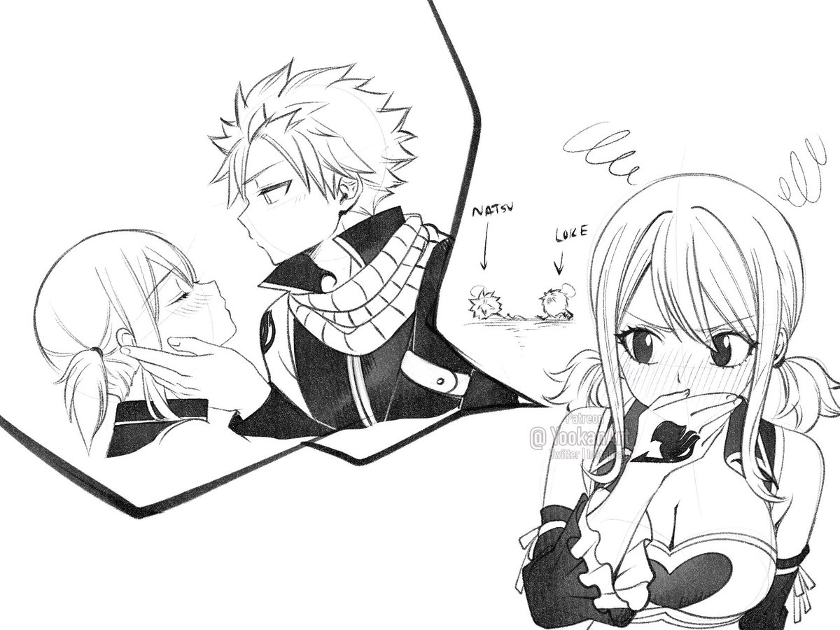 How To Draw Lucy And Natsu, Drawing, Step by Step, by Dawn - DragoArt, image size:1200x900