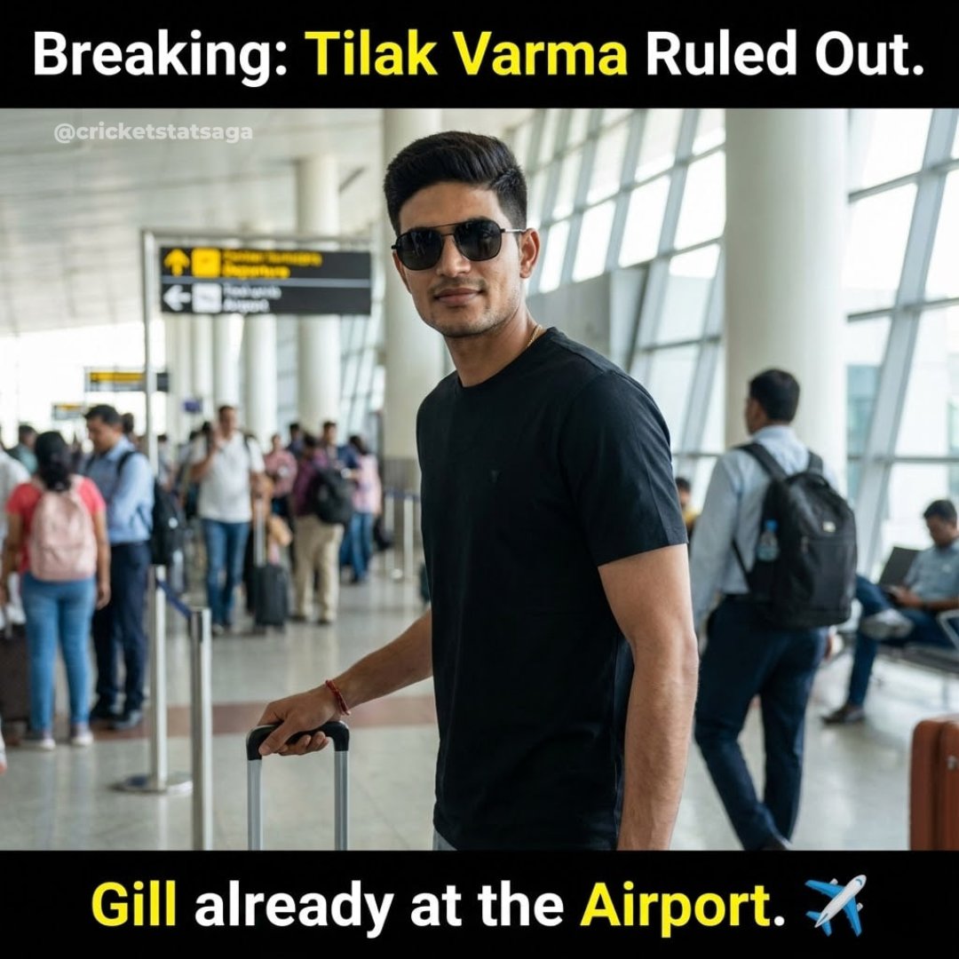 CricketStatSaga's tweet photo. Tilak Varma has suffered an abdominal injury, which has put his availability in doubt for the five-match T20I series against New Zealand ahead of the 2026 T20 World Cup.

#ShubmanGill #TilakVarma #CricketStatSaga #T20WorldCup #INDvsNZ https://t.co/yK8rbovbeI
