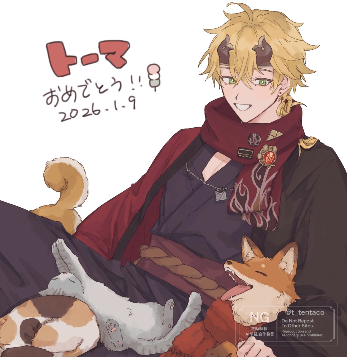 t_tentaco's tweet image. お誕生日おめでとう～～～～～！！！🍡🎉✨
#トーマ生誕祭2026