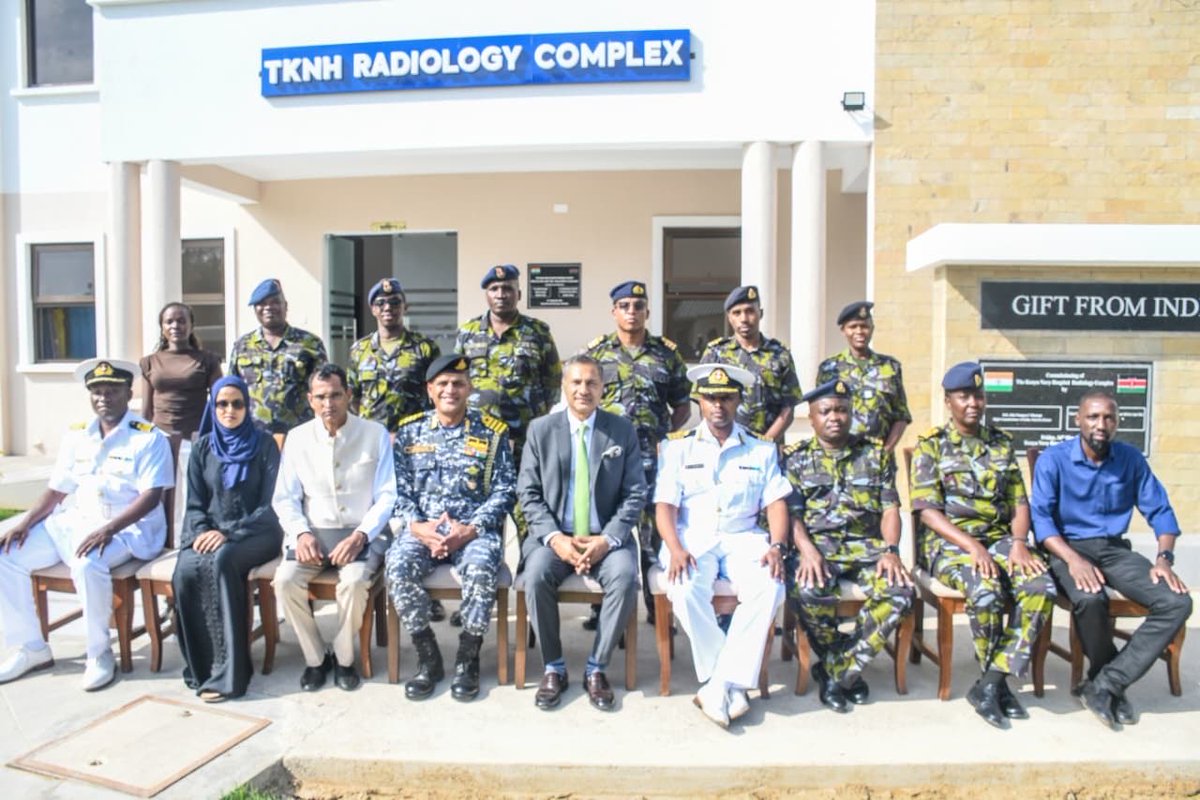 IndiainKenya's tweet photo. High Commissioner @AdarshSwaika1 visited the CT Scan Radiology Complex of the Kenya Navy, commissioned in 2025 under grant assistance by Government of India, underscoring India’s commitment to defence healthcare cooperation and capacity building with friendly partner countries. 
🇮🇳🤝🇰🇪
@MEAIndia @kdfinfo @SpokespersonMoD @ahcimombasa