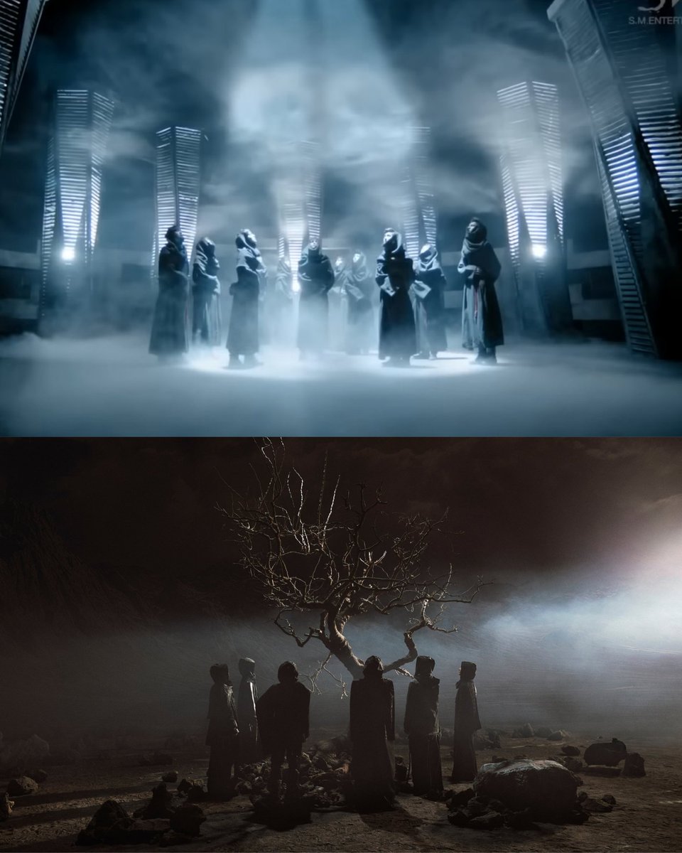 Same that cloak from "MAMA" 😭
At the intro of MAMA it's said 

"...An eye of red forces created the evil which covered the heart of tree of life and the heart slowly grew dry....."

#exo #엑소