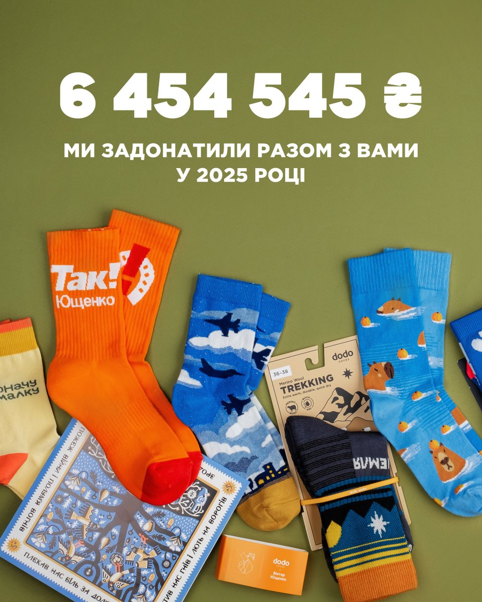 Це пост вдячності Вам, нашим людям ❤️

Всім, хто купував благодійні товари, долучався до ініціатив, бігав марафони та дарував вервички і касети.

Завдяки вам у 2025 році ми зібрали 6 454 545 ₴ ! Це наш спільний результат!

Дякуємо, що обираєте добро і творите його разом із нами!