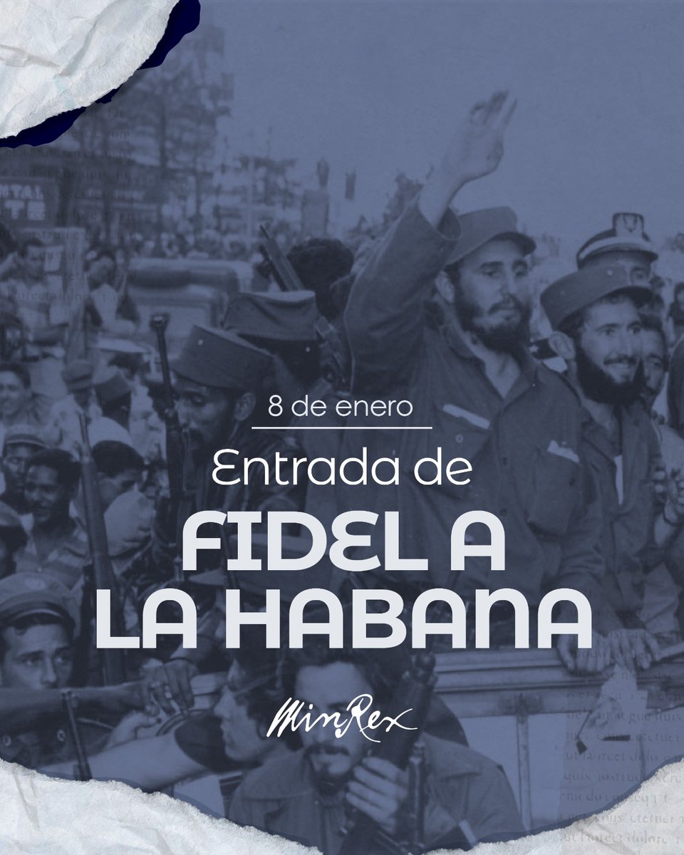 #CubaViveEnSuHistoria y si el 1 de Enero fue significativo un día como hoy se entra a la capital del pueblo de #Cuba a comenzar a organizar los logros y promesas y dar cumplimiento al Programa del Moncada