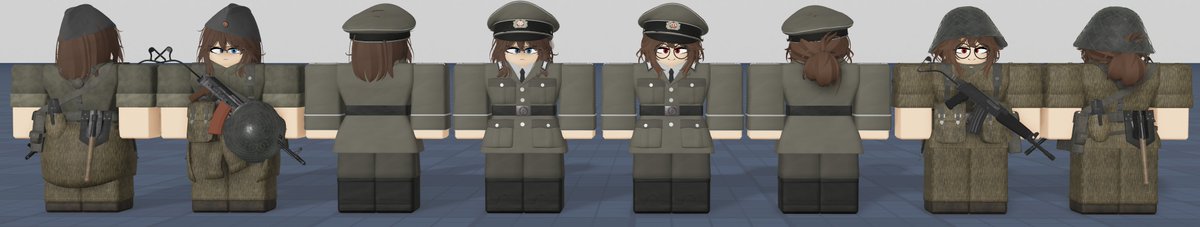 Haarinala's tweet image. Eisa Sahner (Blue eyes) and Brigitta Krüger (Red eyes)

Characters who doesn't seem to like being separated from each other. They're both a Motorisierten Schützentruppen. Mobilized during the operation to push towards Berlin which ends badly, only turning them both as survivors.
