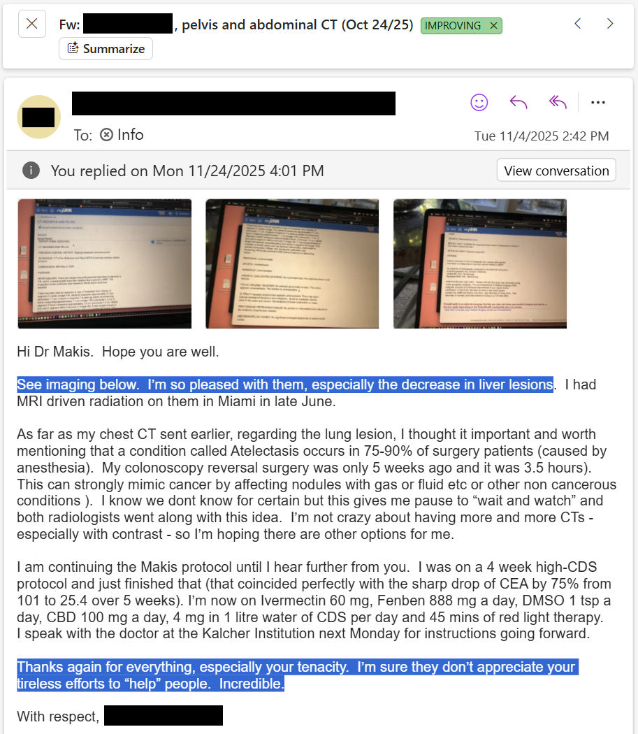 MakisMedicine's tweet image. NEW ARTICLE: IVERMECTIN, FENBENDAZOLE and CHLORINE DIOXIDE Testimonial - 66 year old Ontario woman with Stage 4 Colon Cancer metastatic to liver reports after 6 months - liver metastases shrinking!

Do you know what they hate most about me?

That I post Cancer Testimonials daily.…