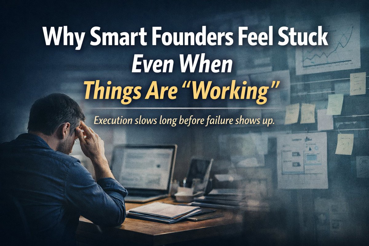 ProfSpirit's tweet image. Smart founders don’t get stuck because things are failing.

They get stuck because things are working — and decision load quietly overwhelms execution.

Why momentum slows before anything breaks 👇
profspirit.substack.com/p/why-smart-fo…