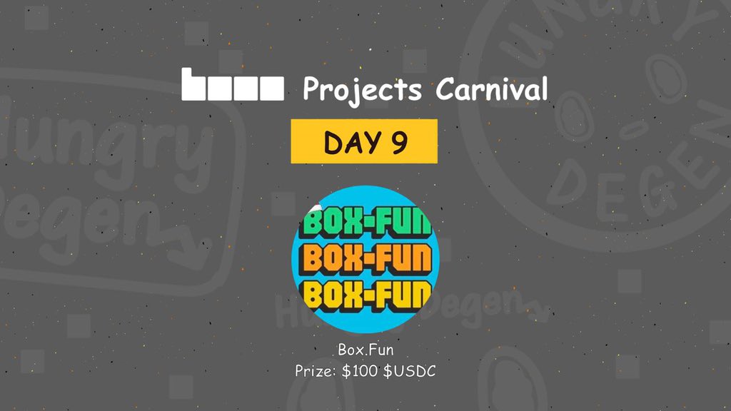 🎁 $100 USDC GIVEAWAY w/ @BoxDotFun 🎁

We’re giving away $100 USDC to degens who complete the Box.Fun tasks in our portal 👇

How to enter:
✅ Complete tasks: dapp.hungrydegens.com/tasks

❤️ Follow: <a href="/boxdotfun/">Box.Fun 🧲💹</a>
🌏Join TG: t.me/boxdotfun
🔁 RETWEET
📸 BONUS: