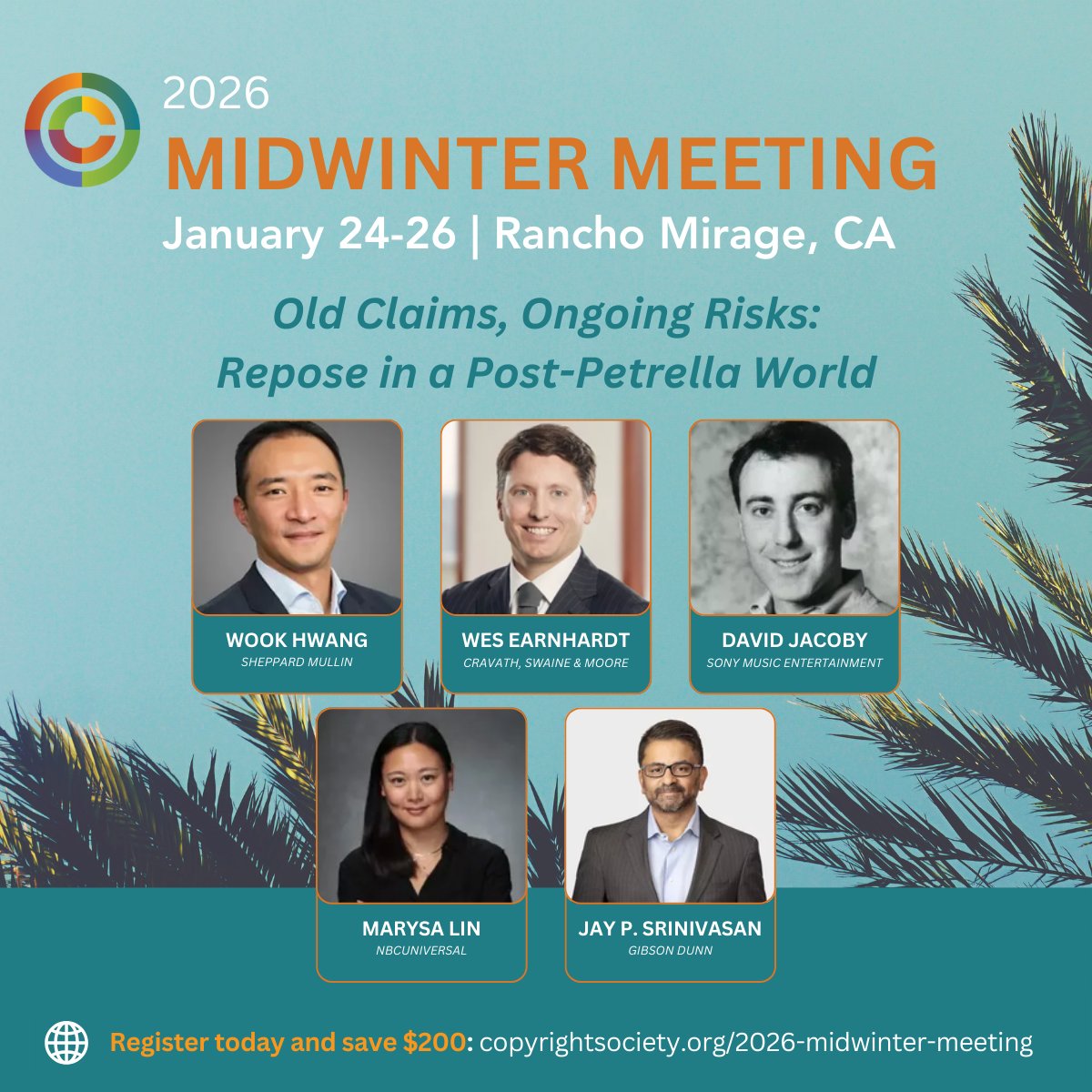 copyrightsoc's tweet image. Let's revisit Petrella, discuss whether other equitable defenses have filled the laches gap, and unpack the Court’s recent Warner Chappell v. Nealy ruling.

➡️copyrightsociety.org/2026-midwinter…

#copyrightMW #CopyrightLaw #CopyrightAI #IPLaw #CopyrightSociety