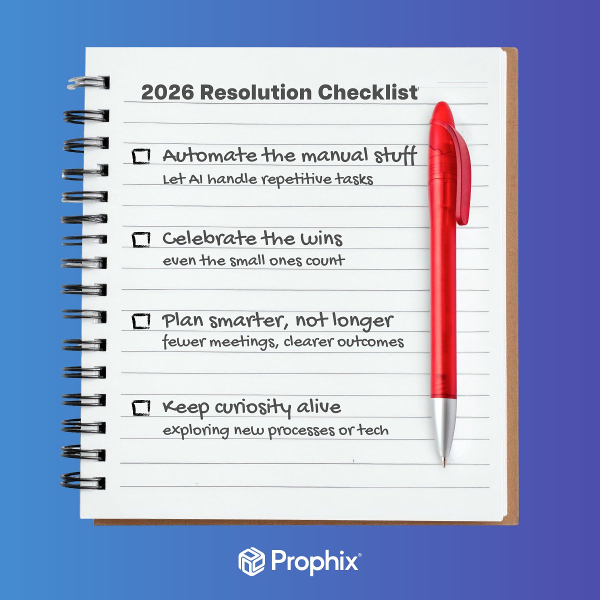 It's that time of year again... New Year's resolutions. We all know how they usually go. 😉

But what if your resolutions actually made your workday easier? Here are a few short, doable ideas that might just survive past February.

Which one are you trying? #NewYearsResolutions