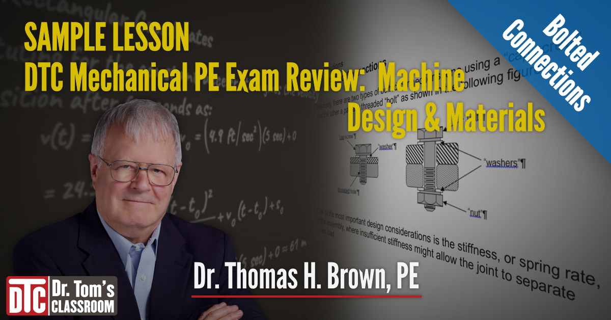See how DTC's Mechanical PE Exam Prep can help you prepare for and pass the PE Exam. Take a look at Dr. Tom's Fluid Mechanics Lesson from DTC's Machine Design &amp; Materials PE Exam Review:  youtu.be/TMe5XeFy81I
#DrTomsClassroom
#Engineer #PE
#MechanicalPEExamPrep
#SampleLesson